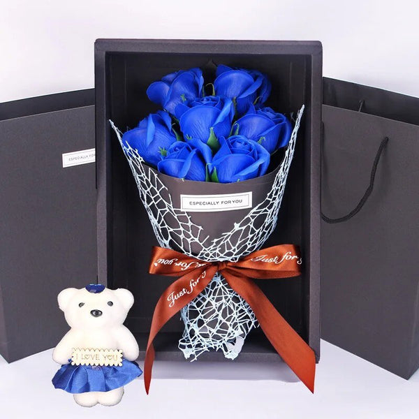 BloomBear™ - Seifenblumen-Geschenkbox mit süßem Teddy - Adorelle